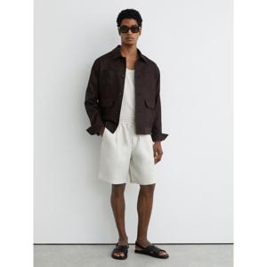 REISS Barges Short Linen Drawstring Shorts